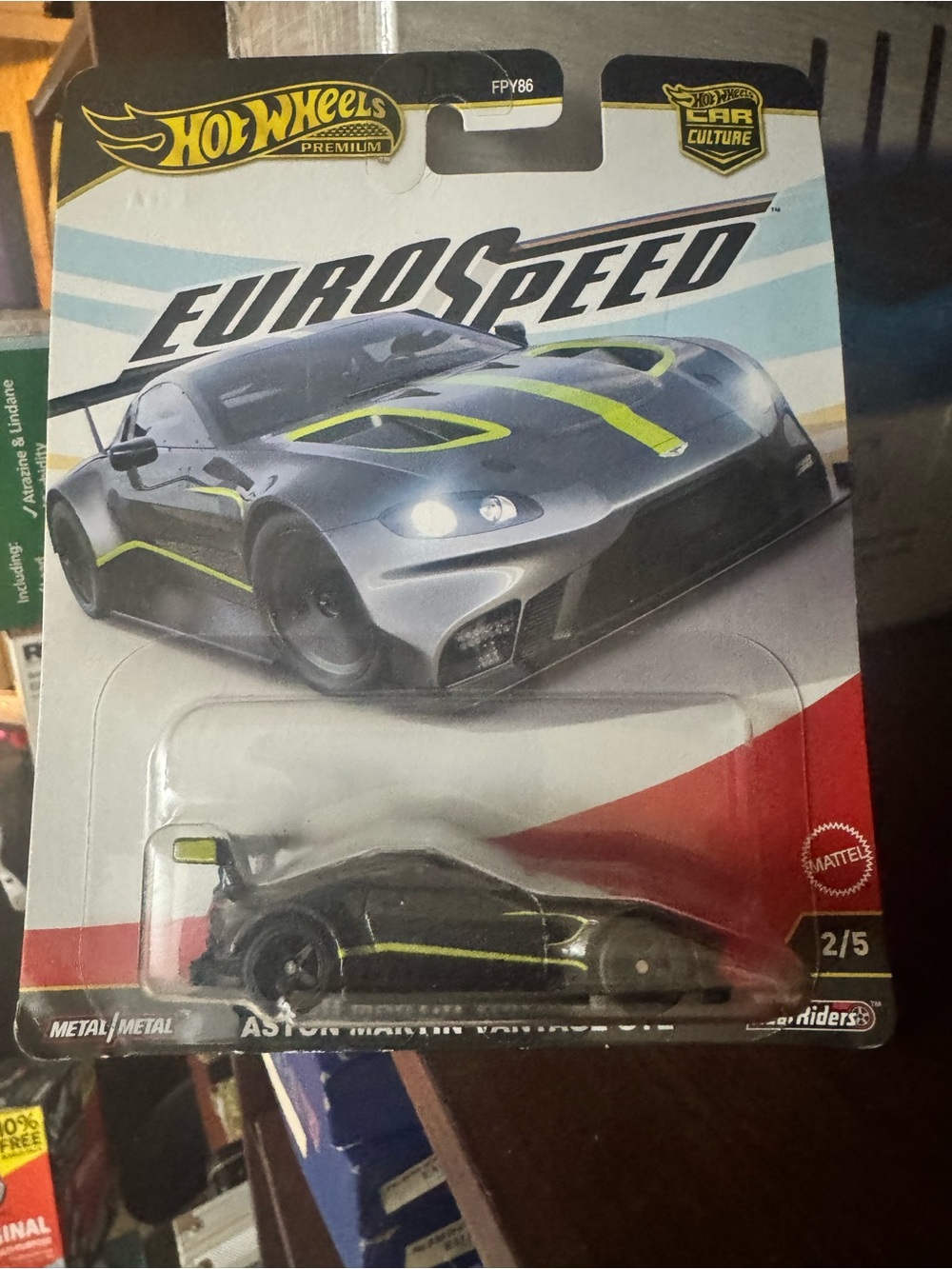 Hot Wheels EuroSpeed Black & Lime Aston Martin Valkyrie Toy Car